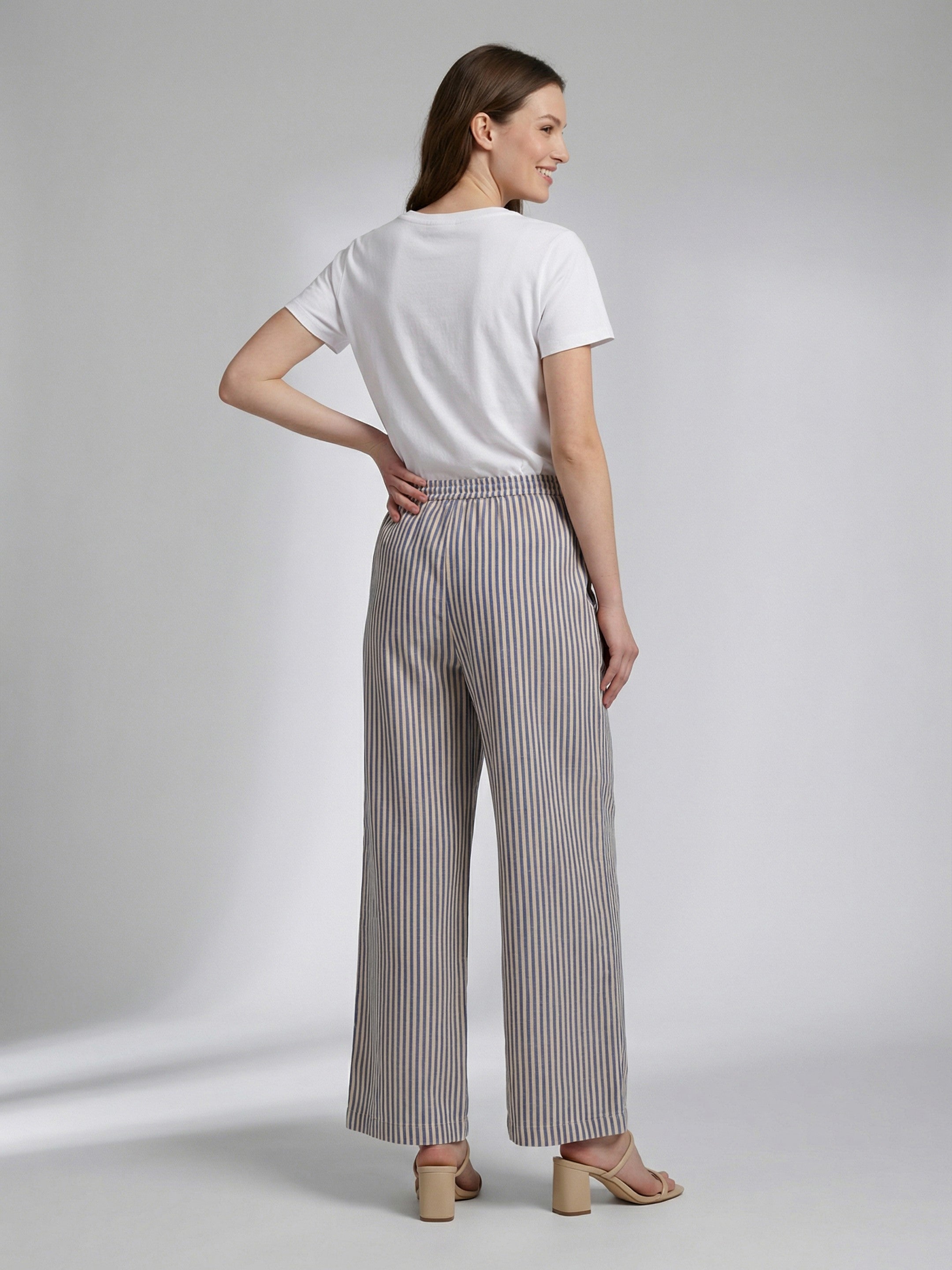 Coastal Stripe Wide-Leg Pants
