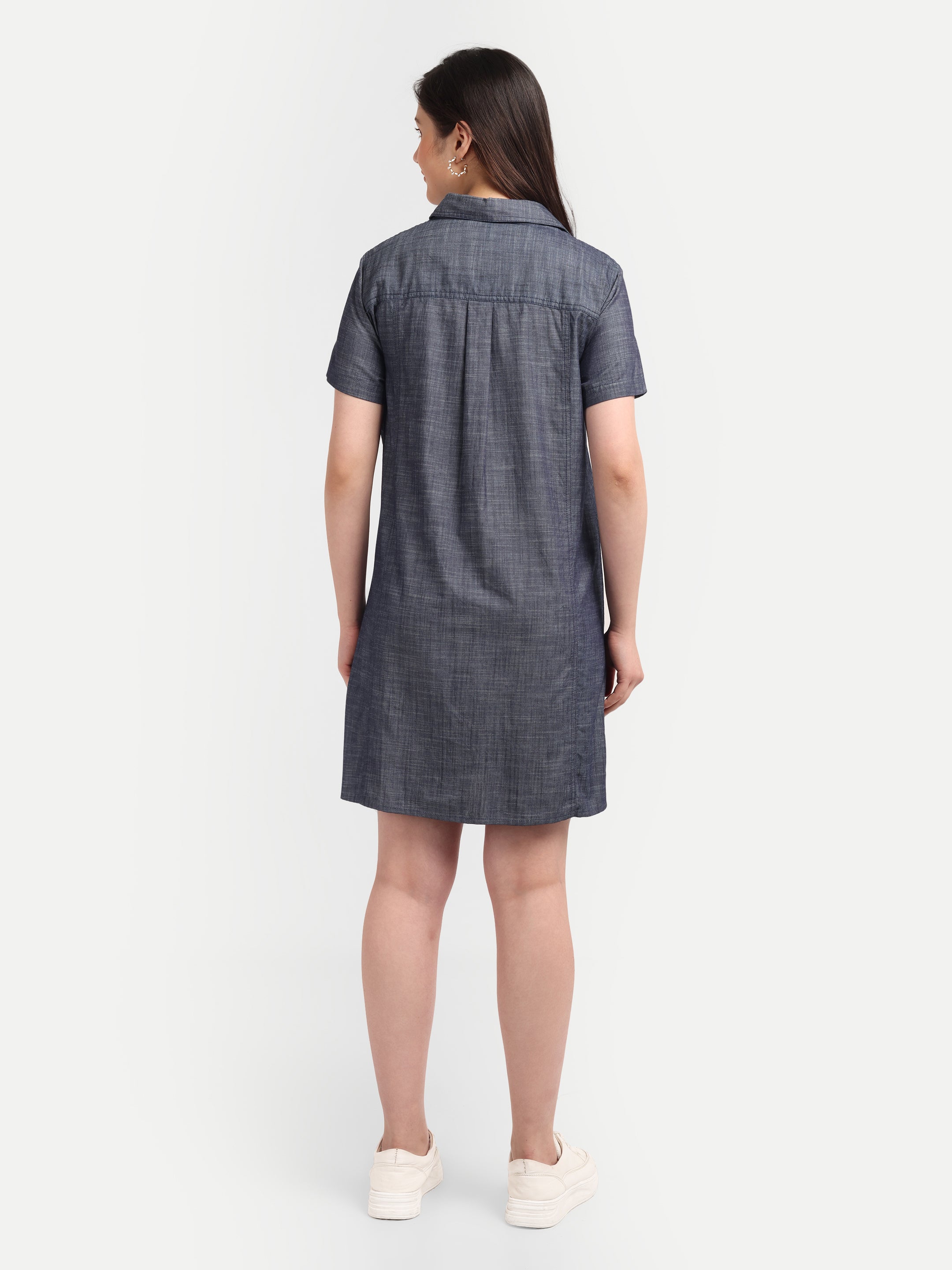 Midnight Chambray Shirt Dress