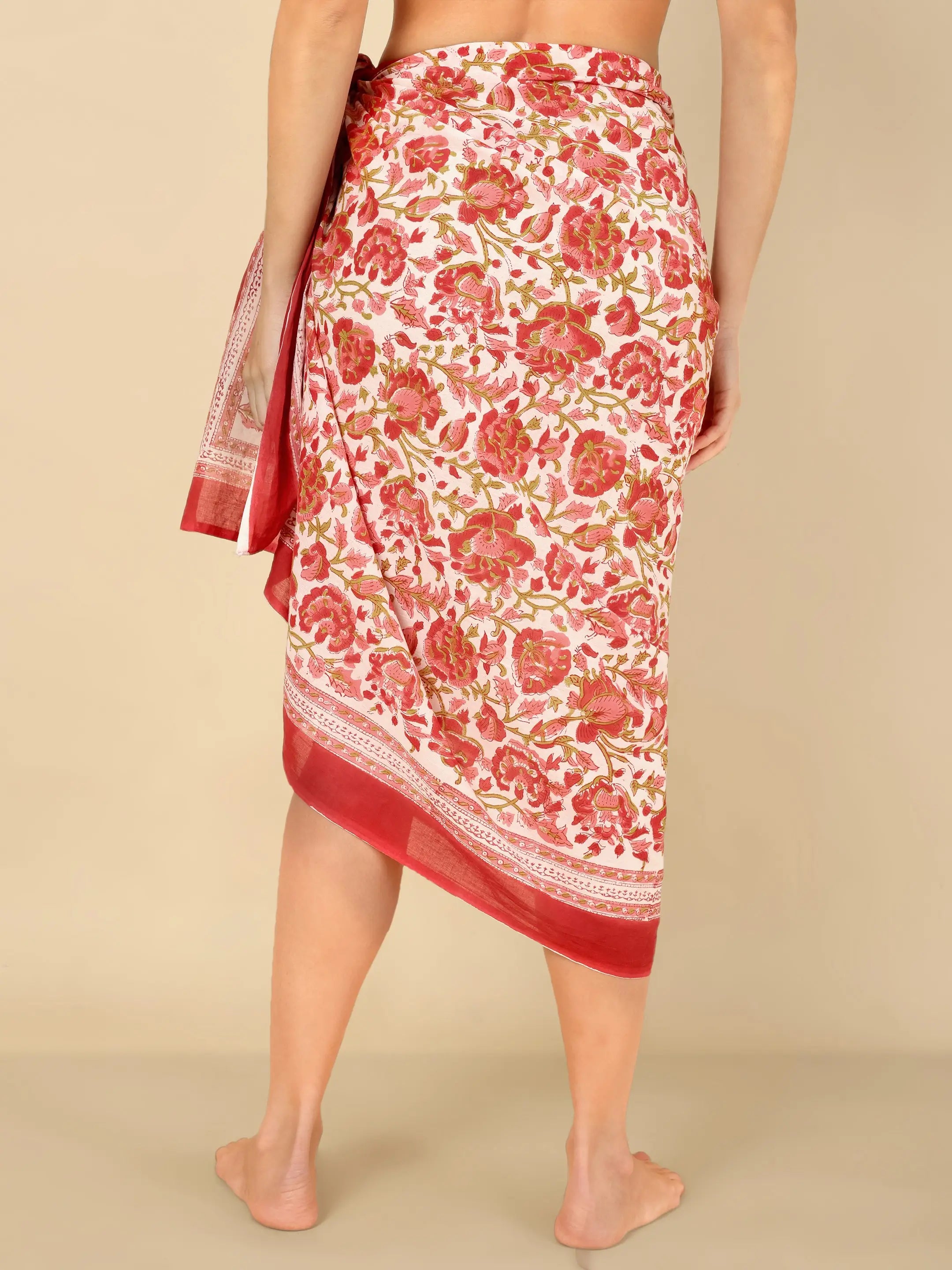 Crimson Bloom Sarong