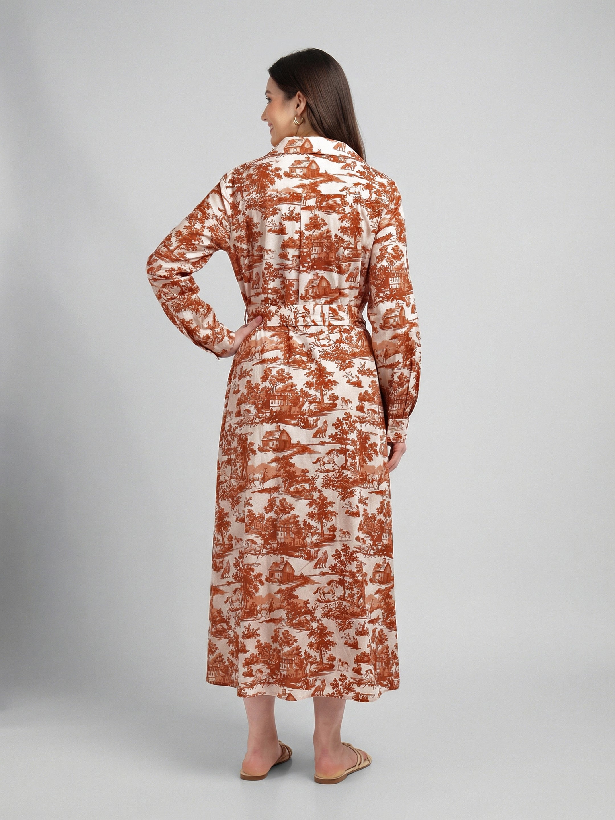 Terracotta Toile Shirt Dress