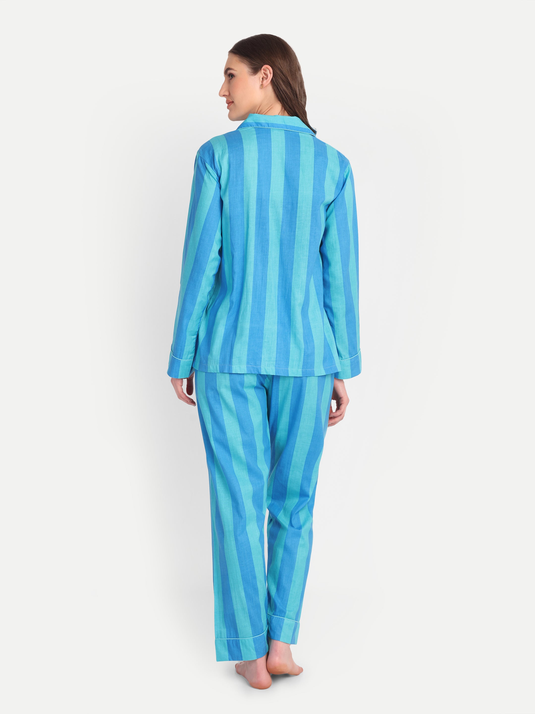 Azure Stripe Resort PJ Set