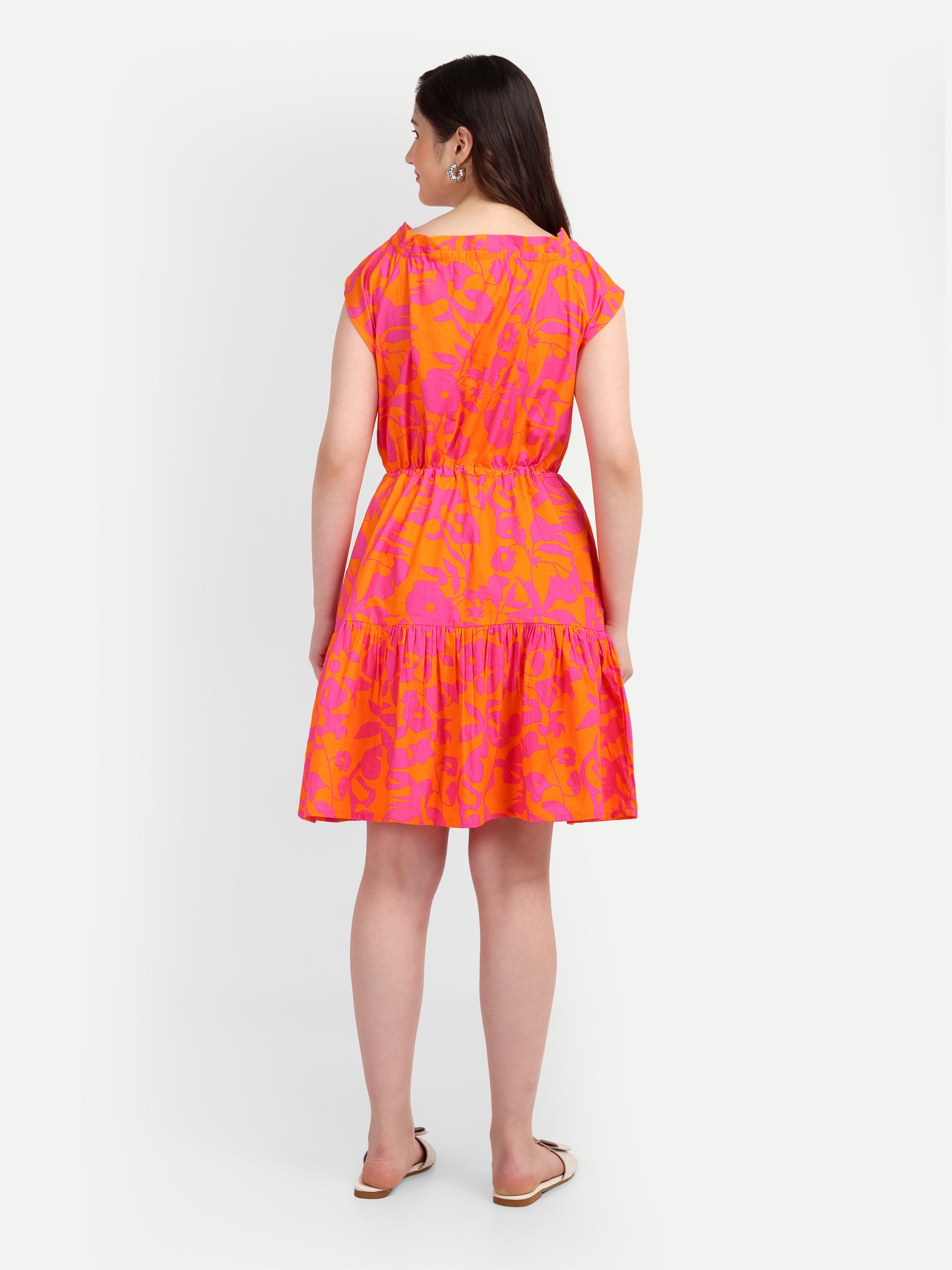 Sunset Bloom 
Ruffle Dress