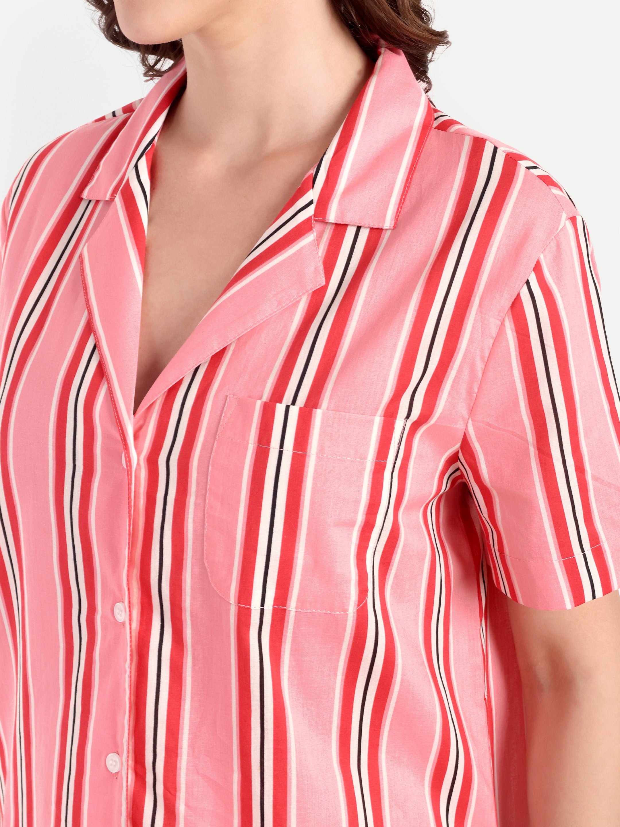 Pink Candy Stripe Short Set