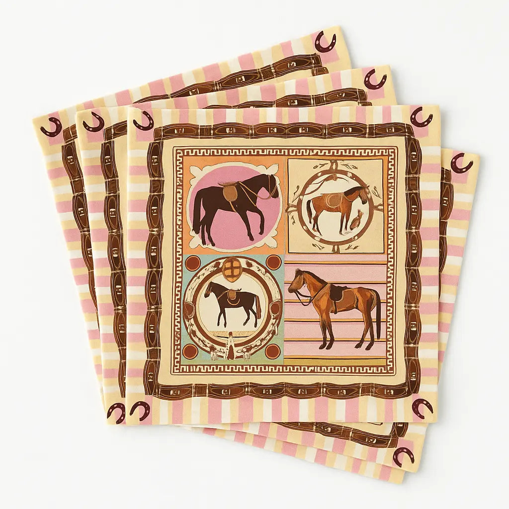 The Pastel Equestrian Table Linen/ Napkin