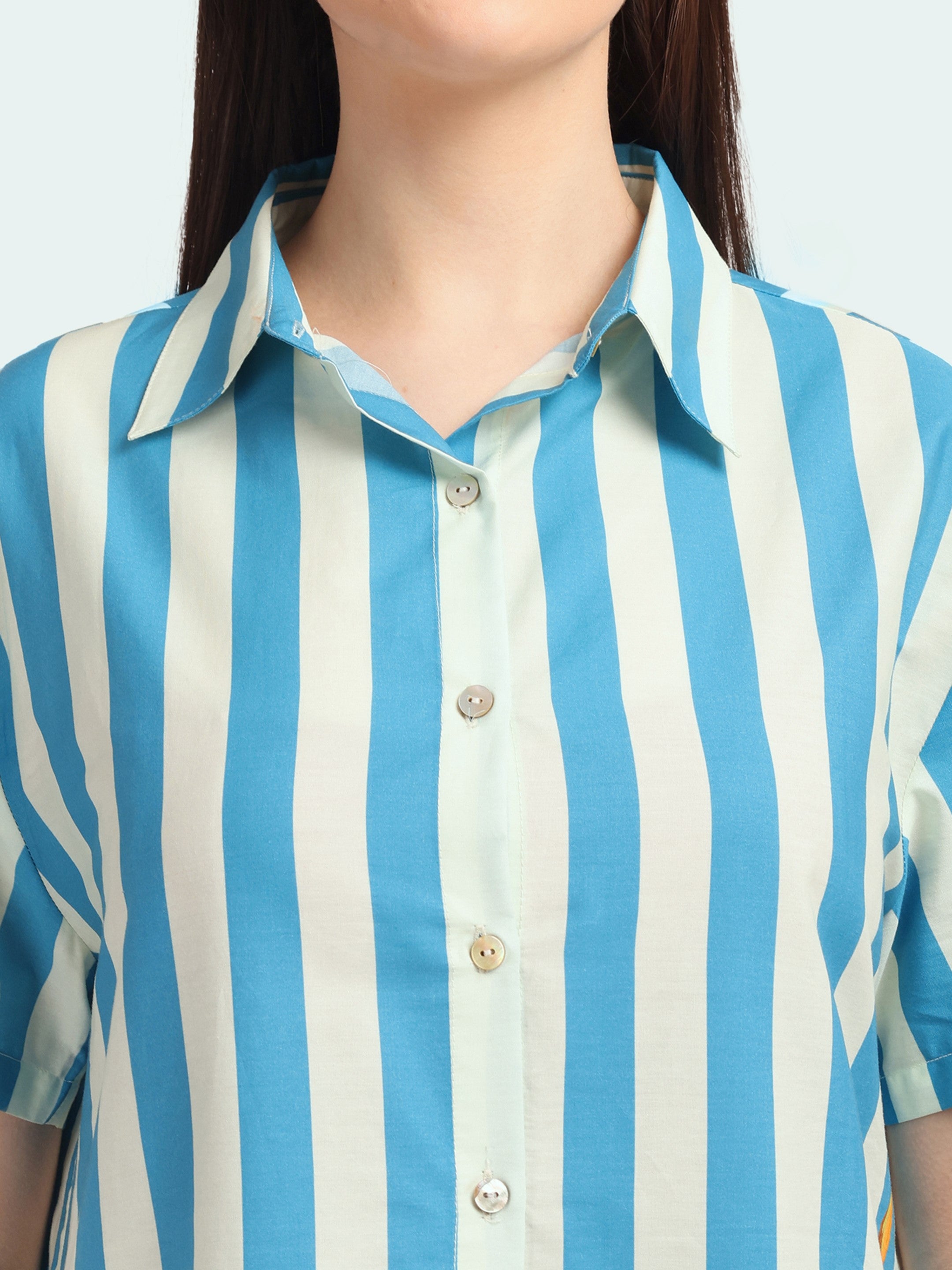 Colette Jungle Stripe Cotton Dress