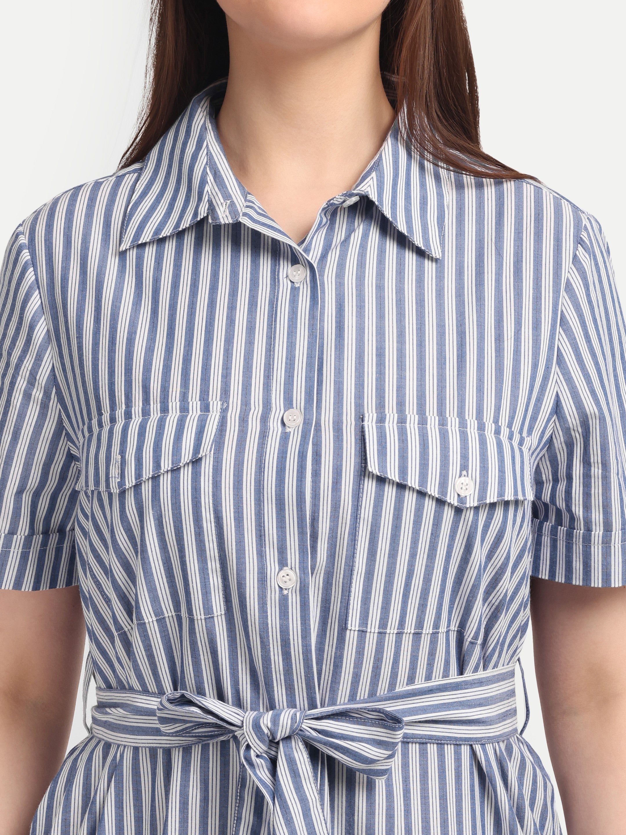 Coastal Stripe Shirt Dress