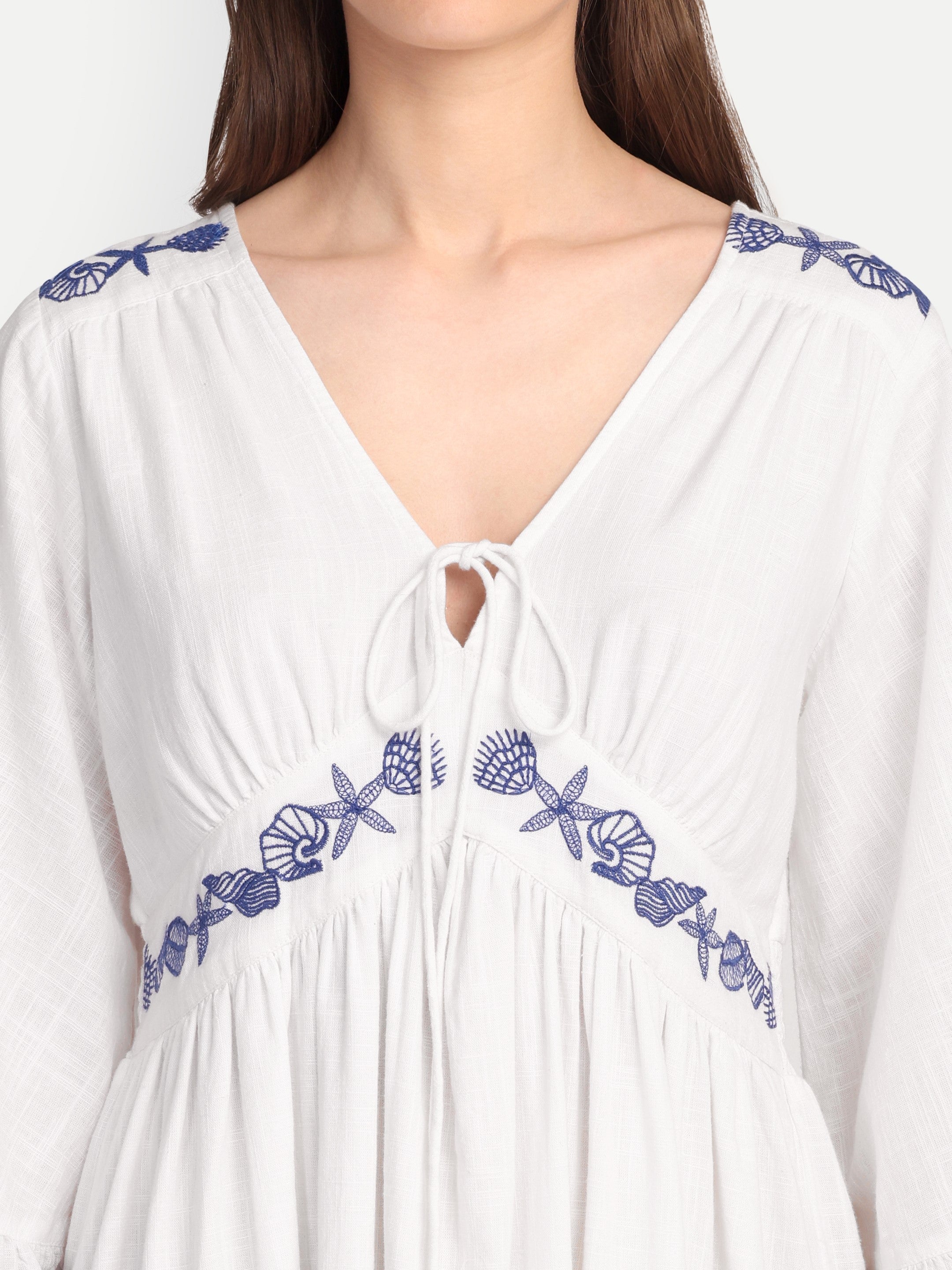 Eloise Embroidered Cotton Midi Dress