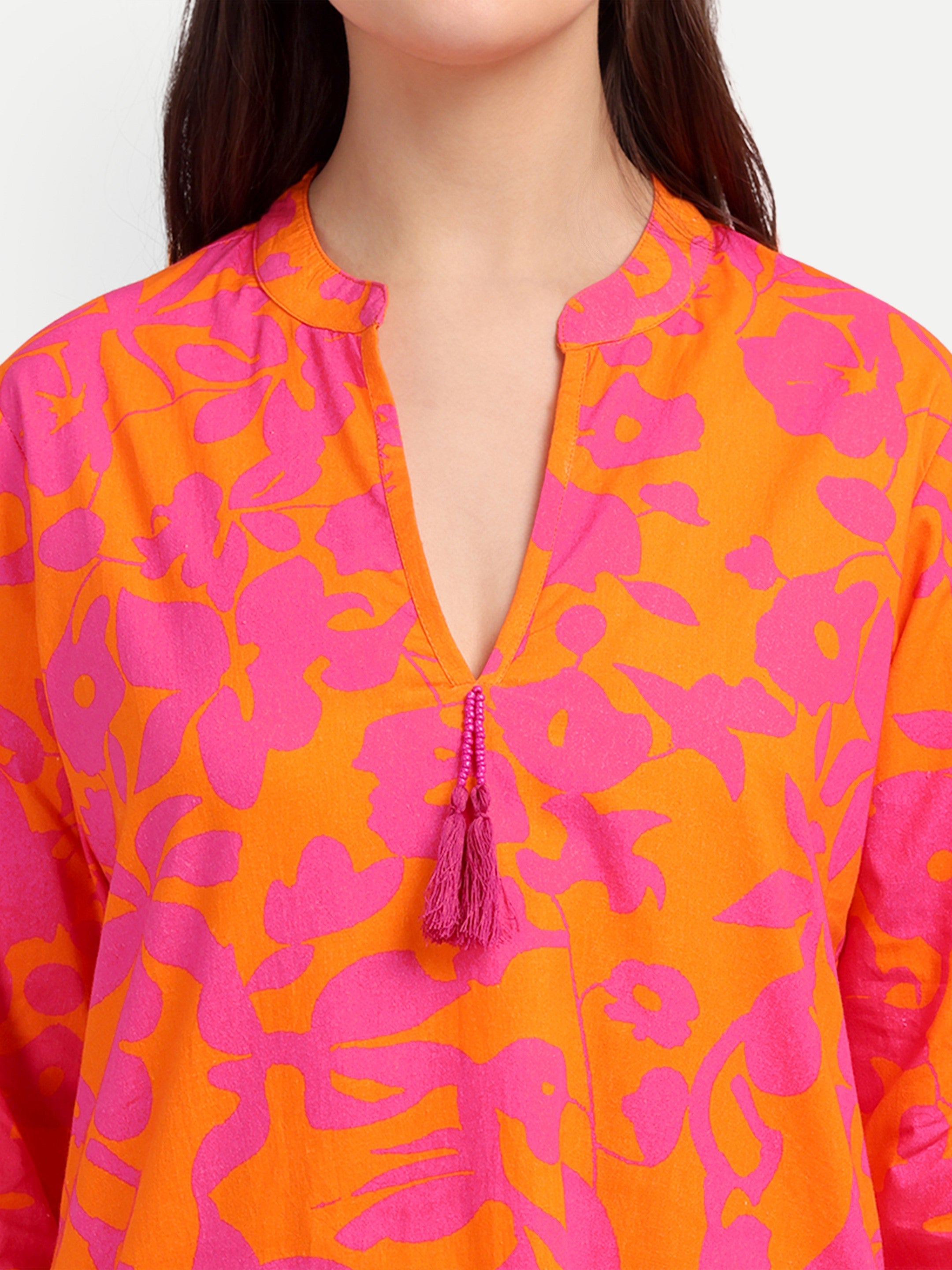 Sunset Bloom Tassel 
Dress