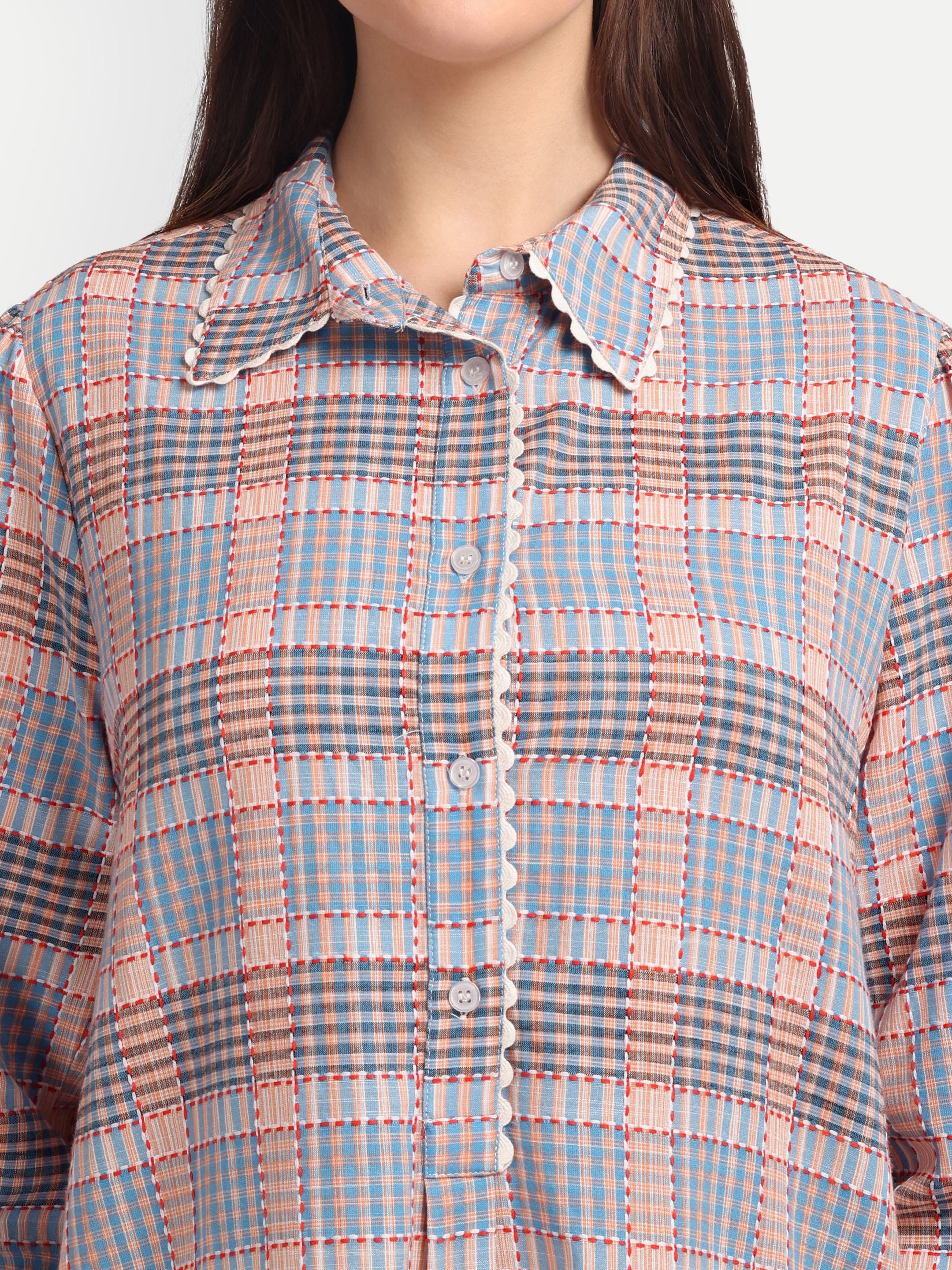 Blush Meadow Plaid Dress