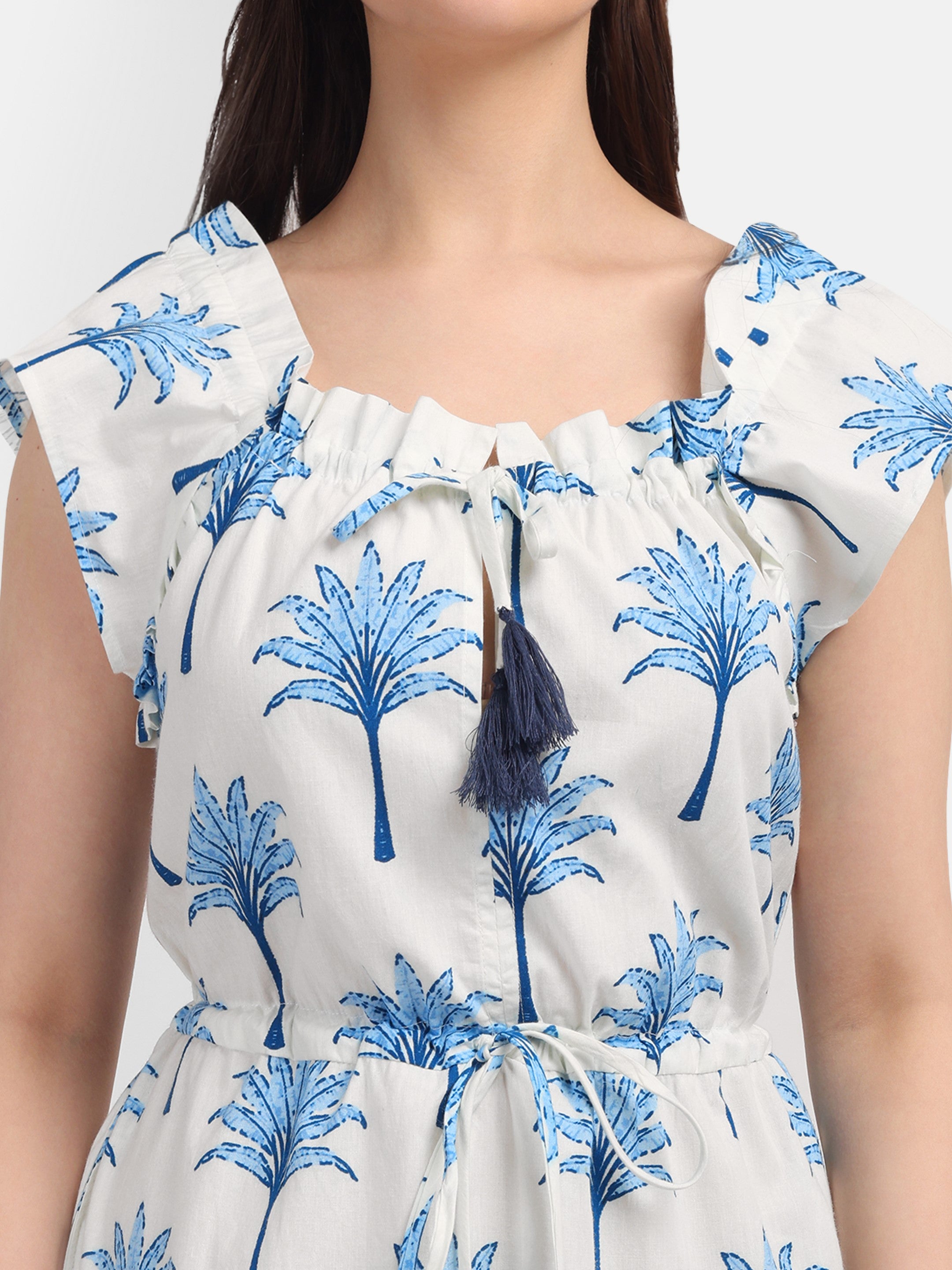 Blue Palm Breeze Cotton
Dress