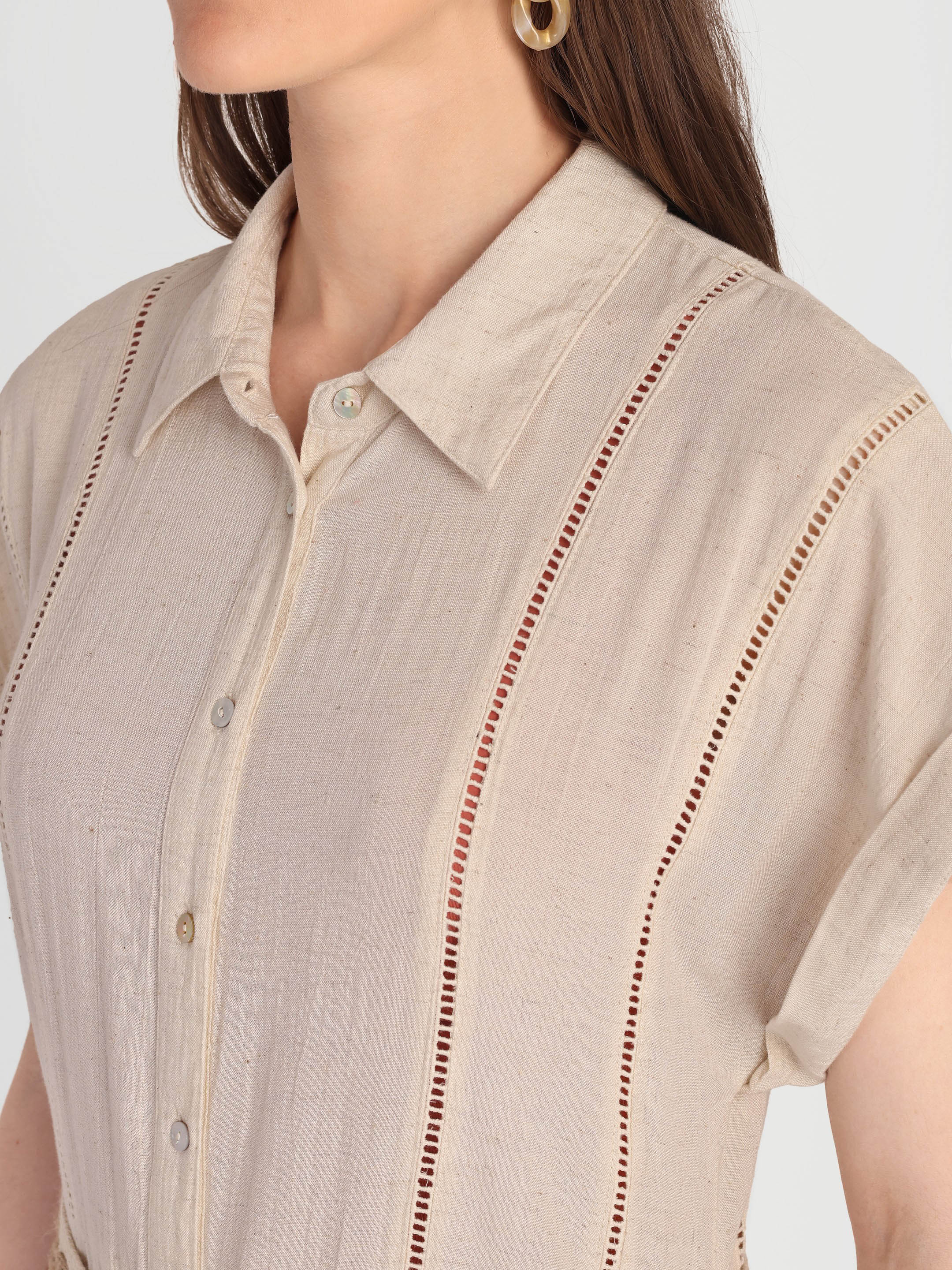 The Solène Linen Shirt Dress