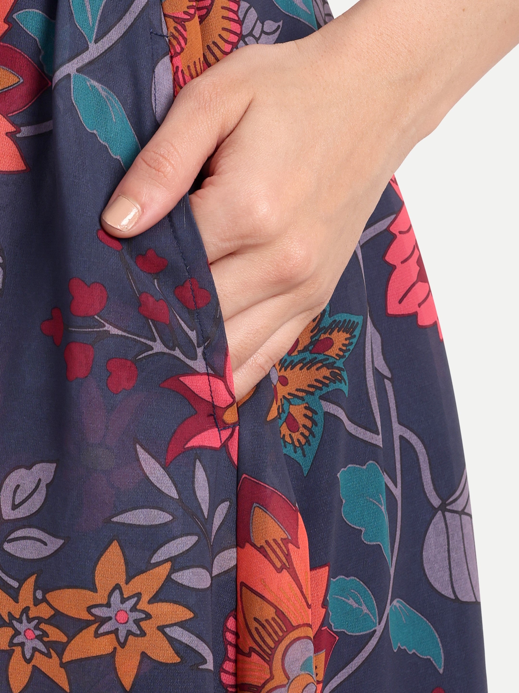 Midnight Blooms Smocked Midi Dress