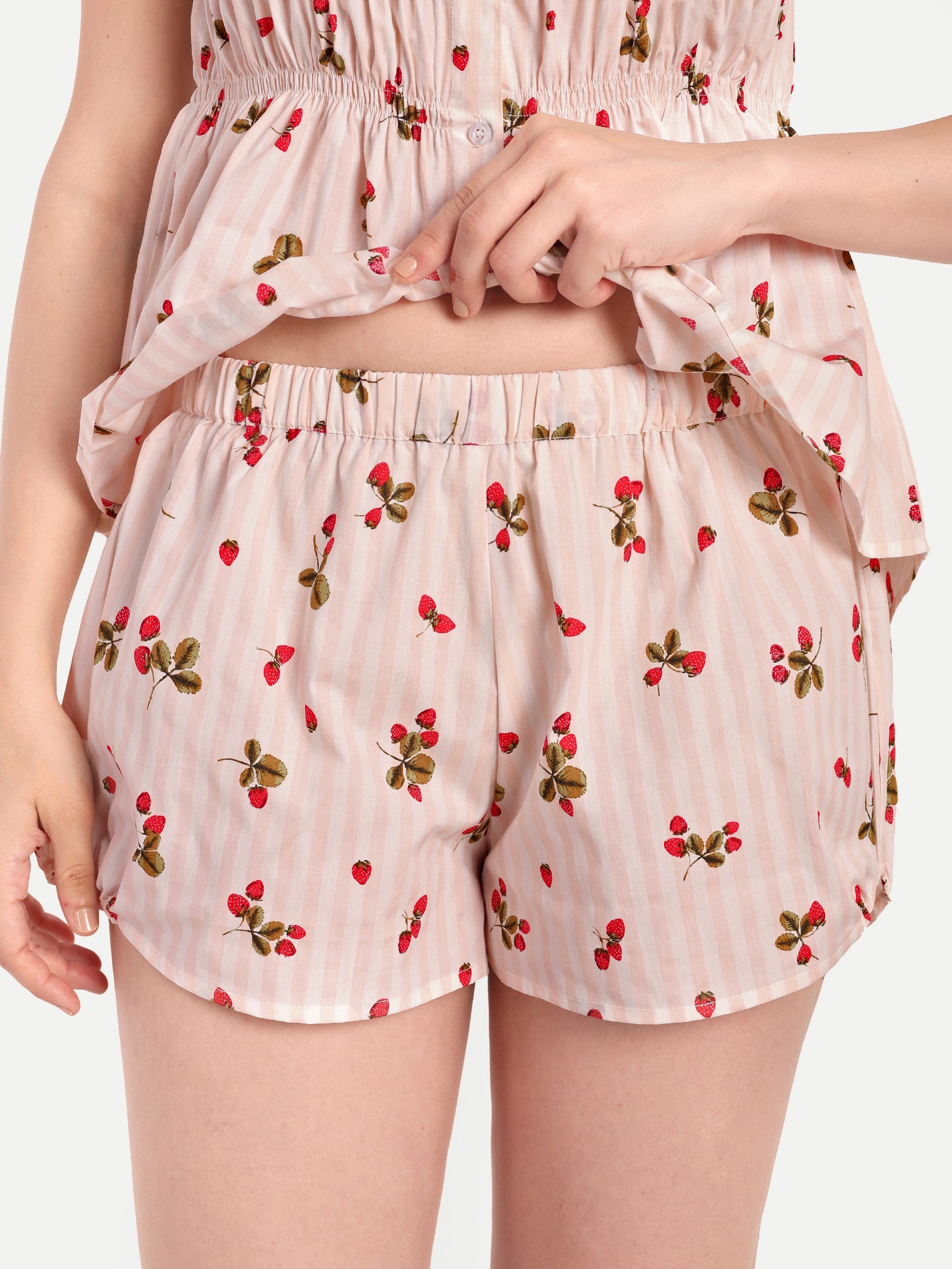 Cherry Smocked Short Set