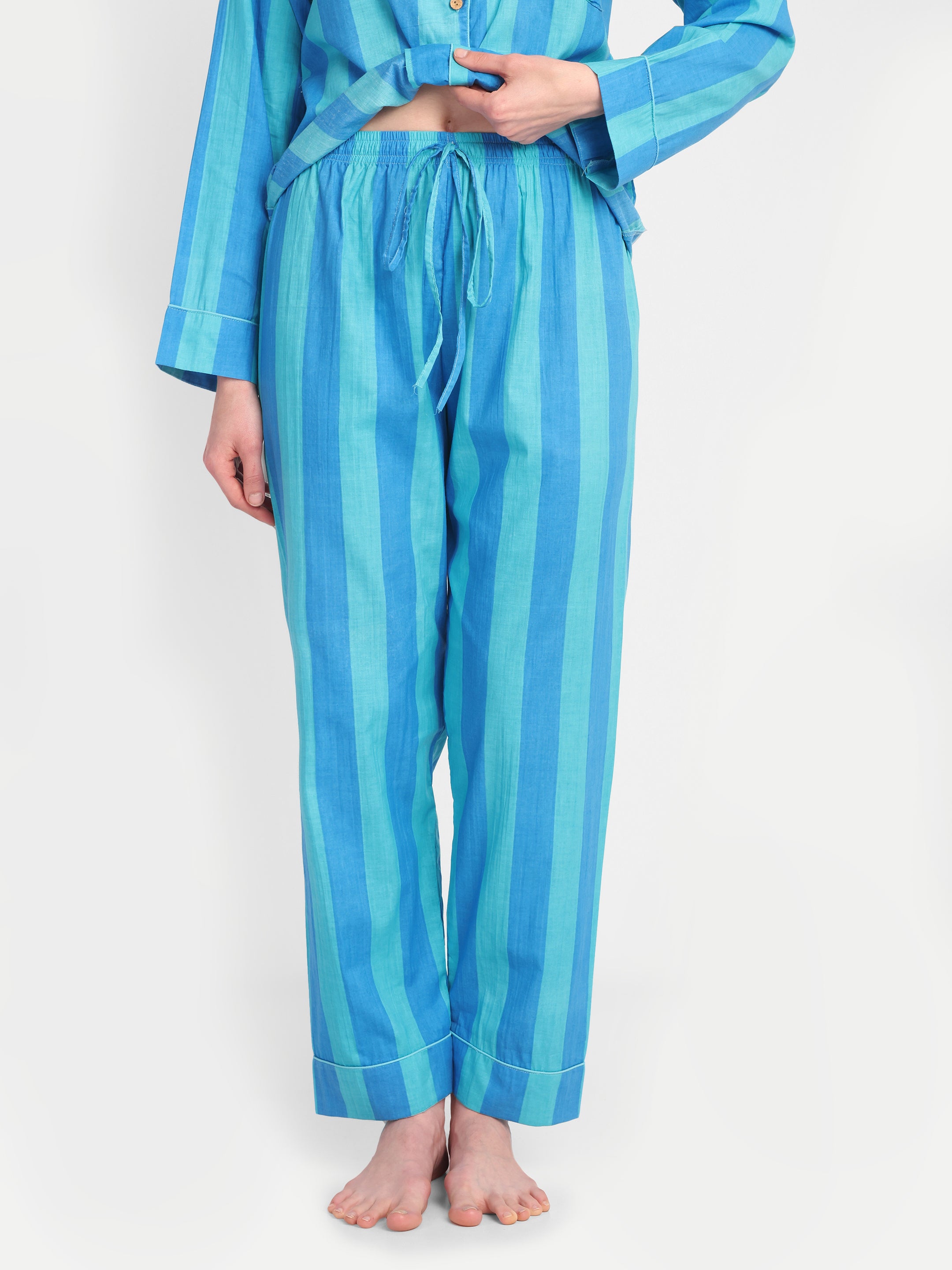 Azure Stripe Resort PJ Set