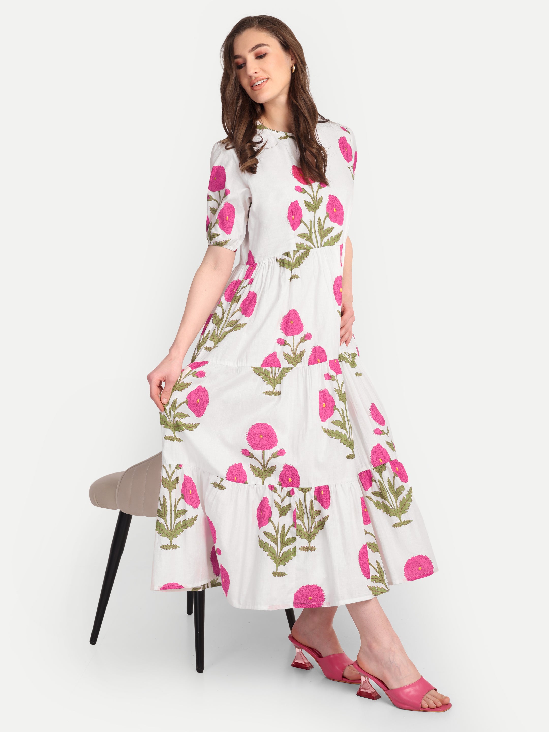 Rosalie Meadow Midi Dress