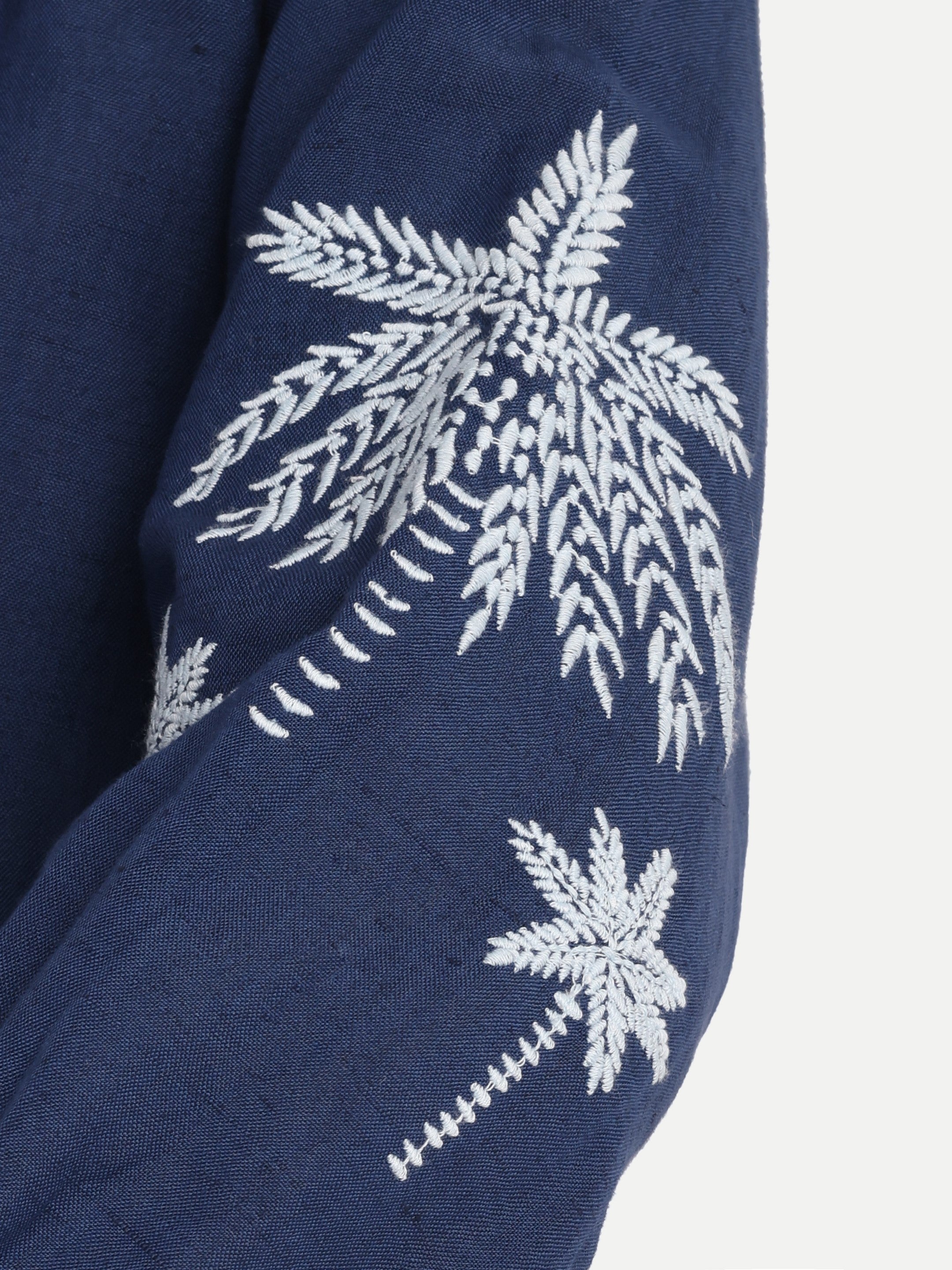 Indigo Fern Embroidered Top