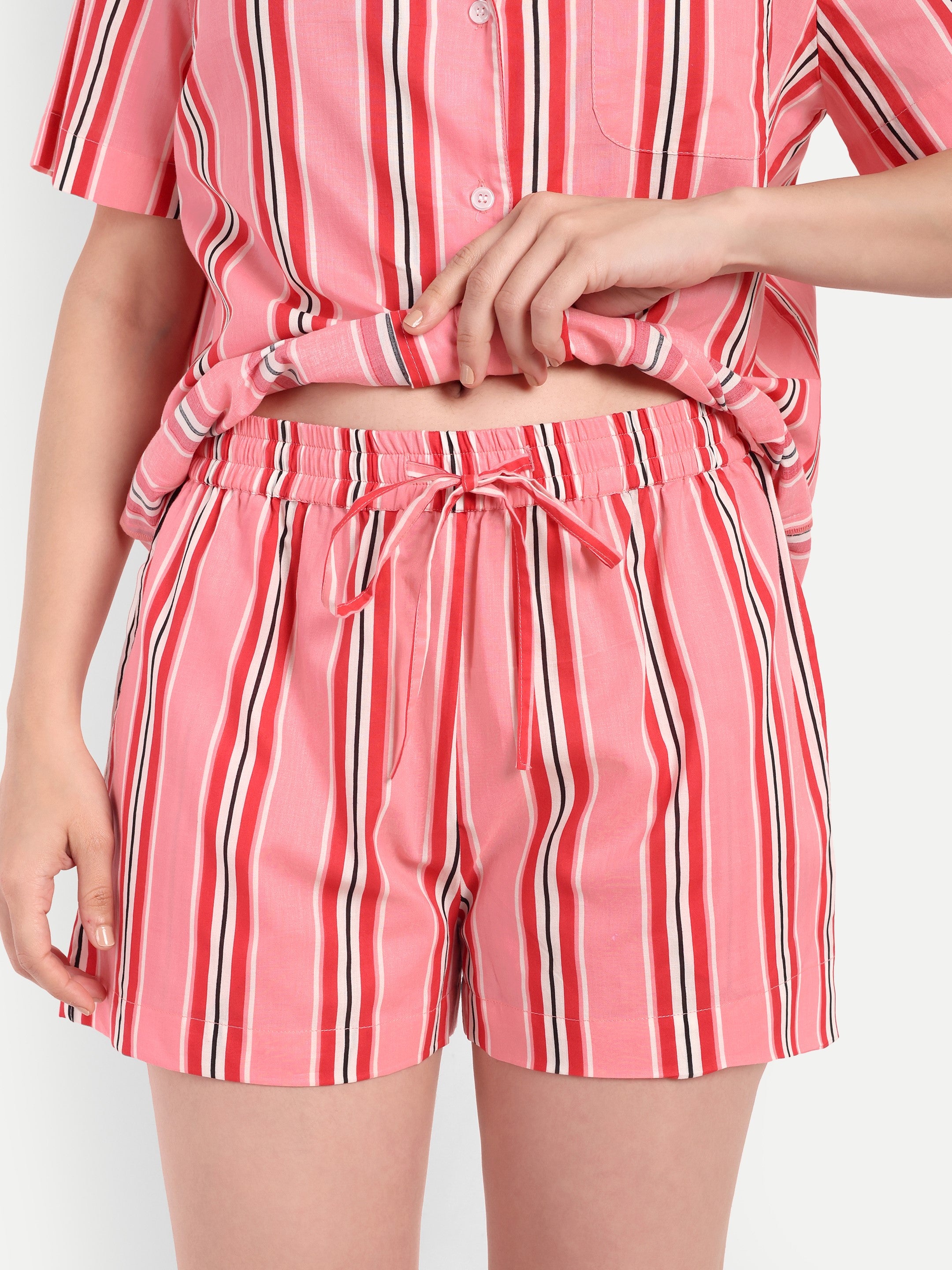 Pink Candy Stripe Short Set