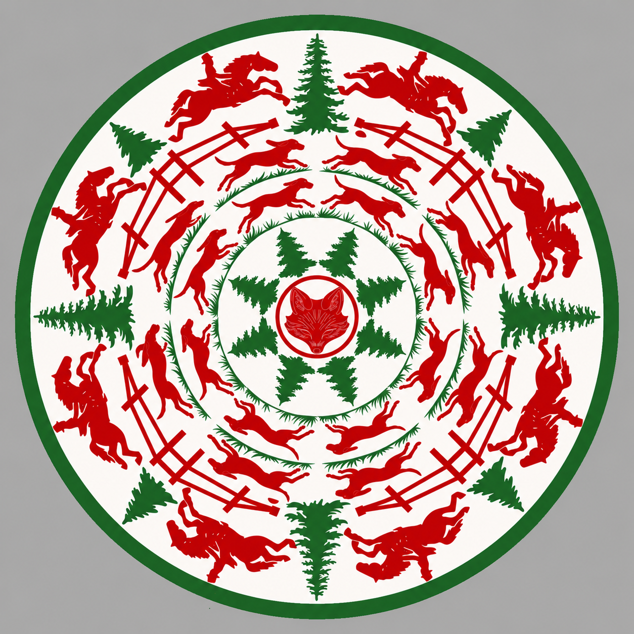 Holiday Hunt Round Placemat Set