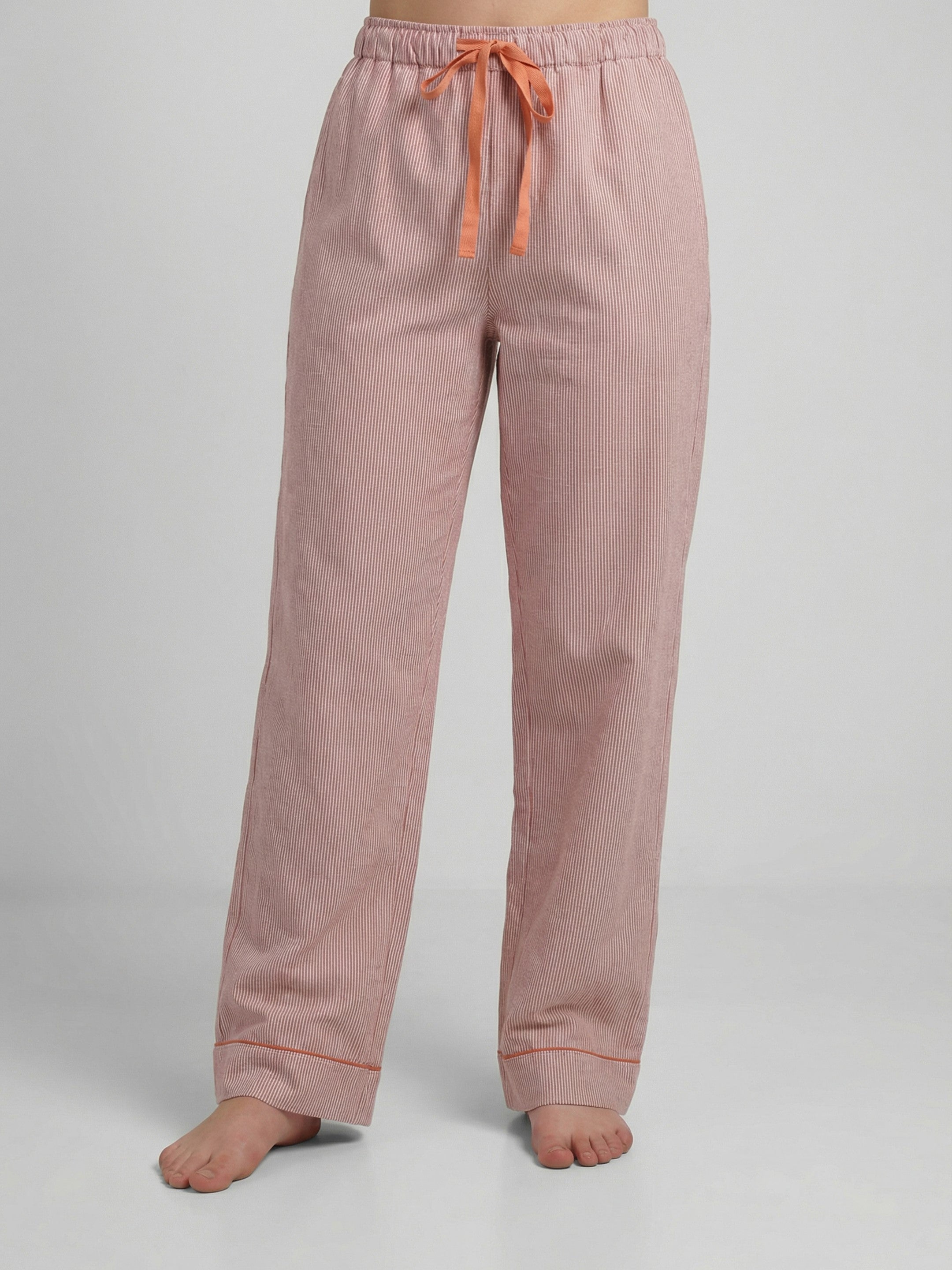 Blush Pink Classic Piped Pajama Set