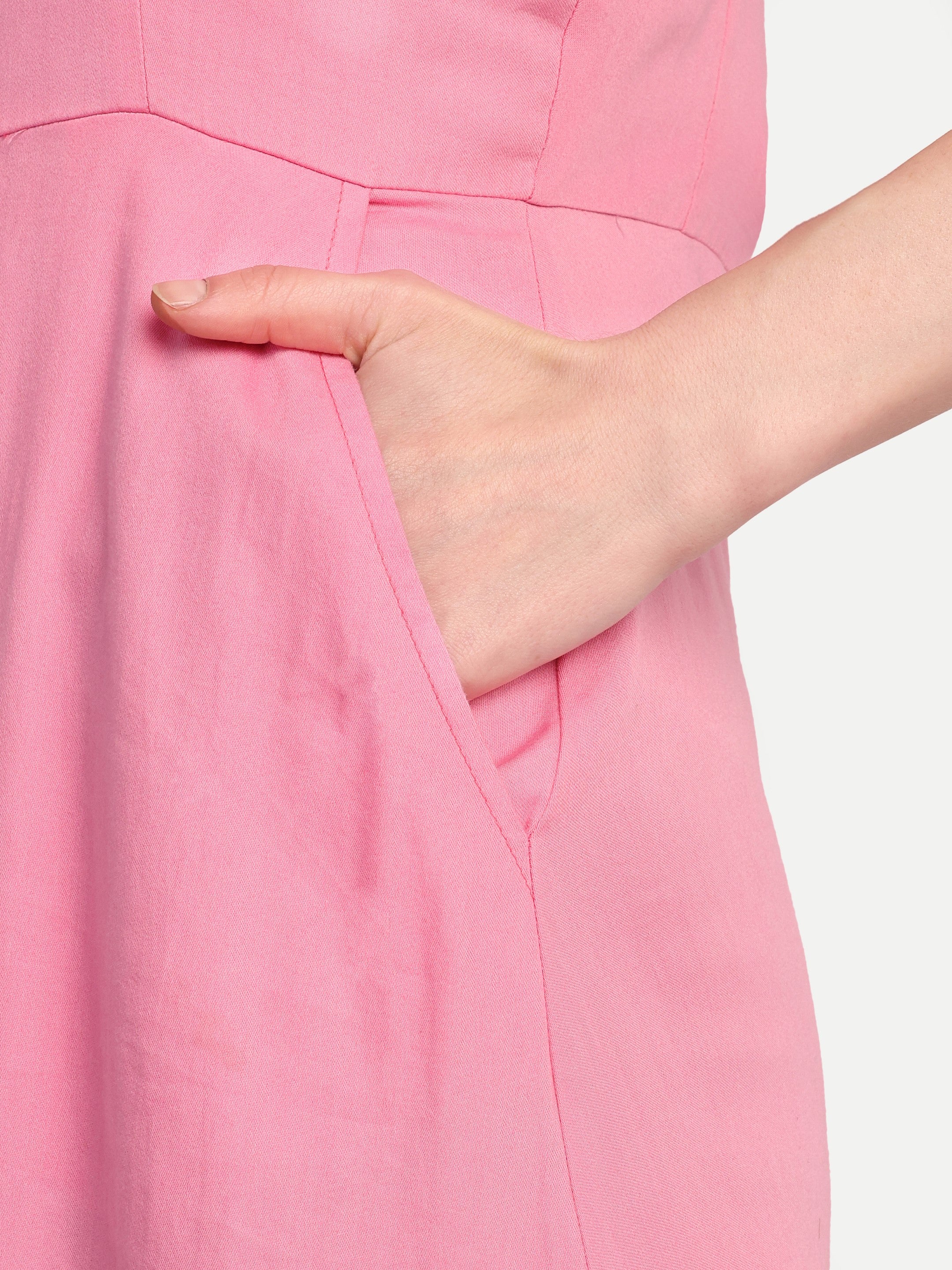 Rosé Shell Midi Dress