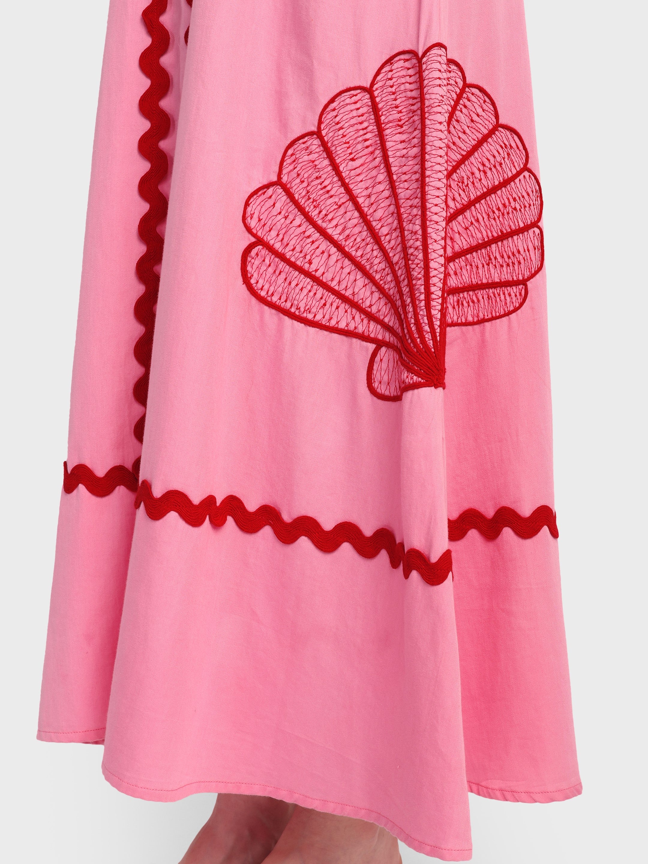 Rosé Shell Midi Dress