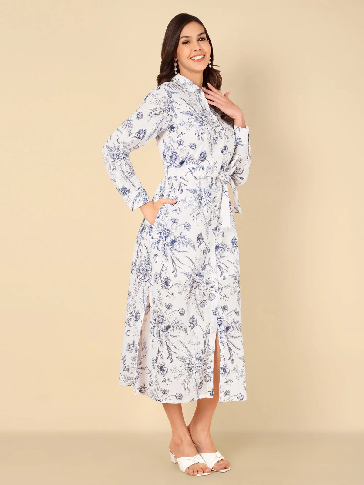 Blue Willow Shirt Dress – Sunskaara Wholesale Blue Willow Shirt Dress – Sunskaara Wholesale