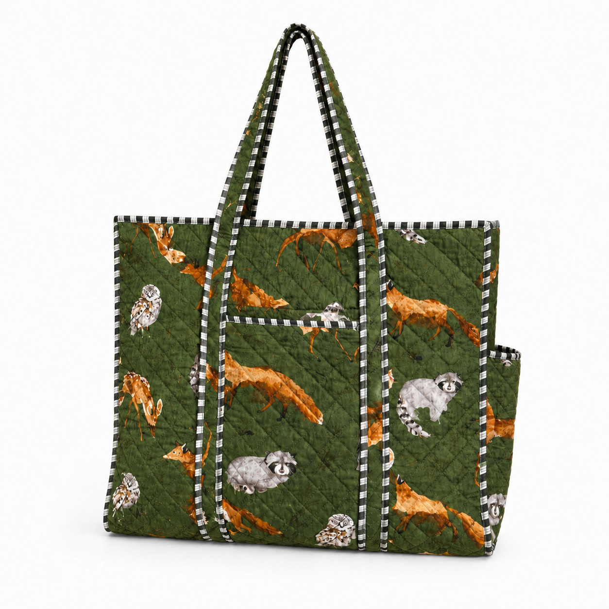 Artisan Quilted Bag - Green Base 2 (Zipper)