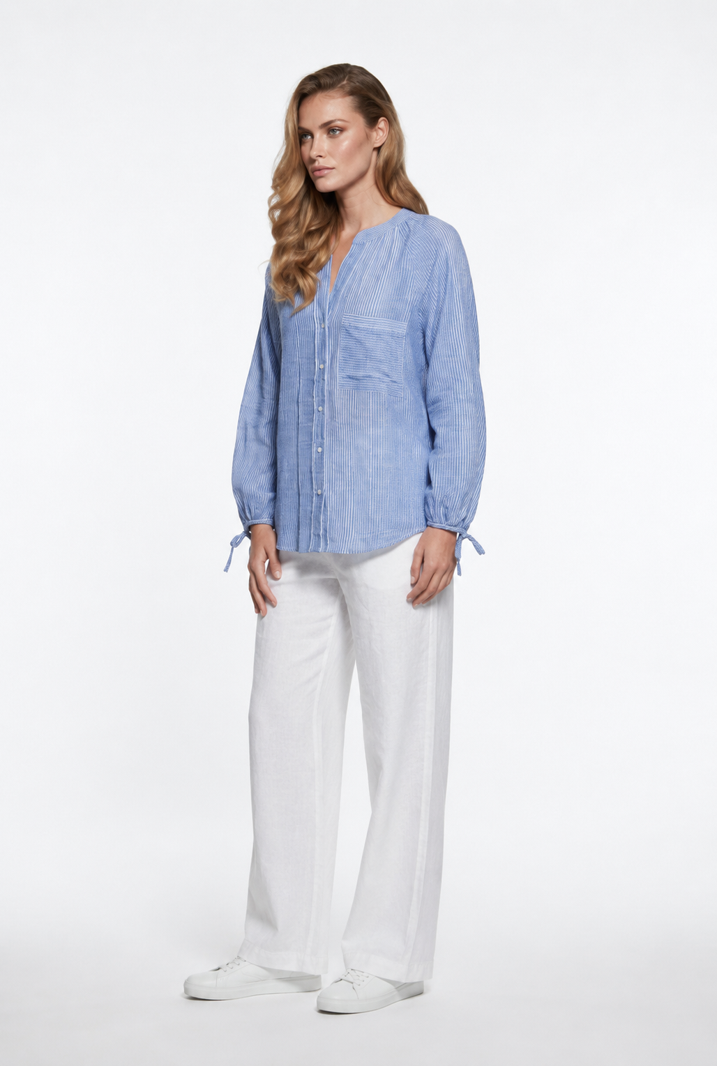 Blue Pinstripe relaxed shirt