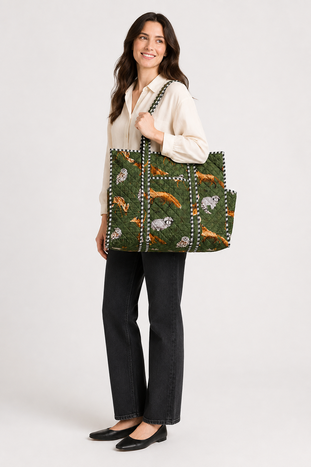 Artisan Quilted Bag - Green Base 2 (Zipper)