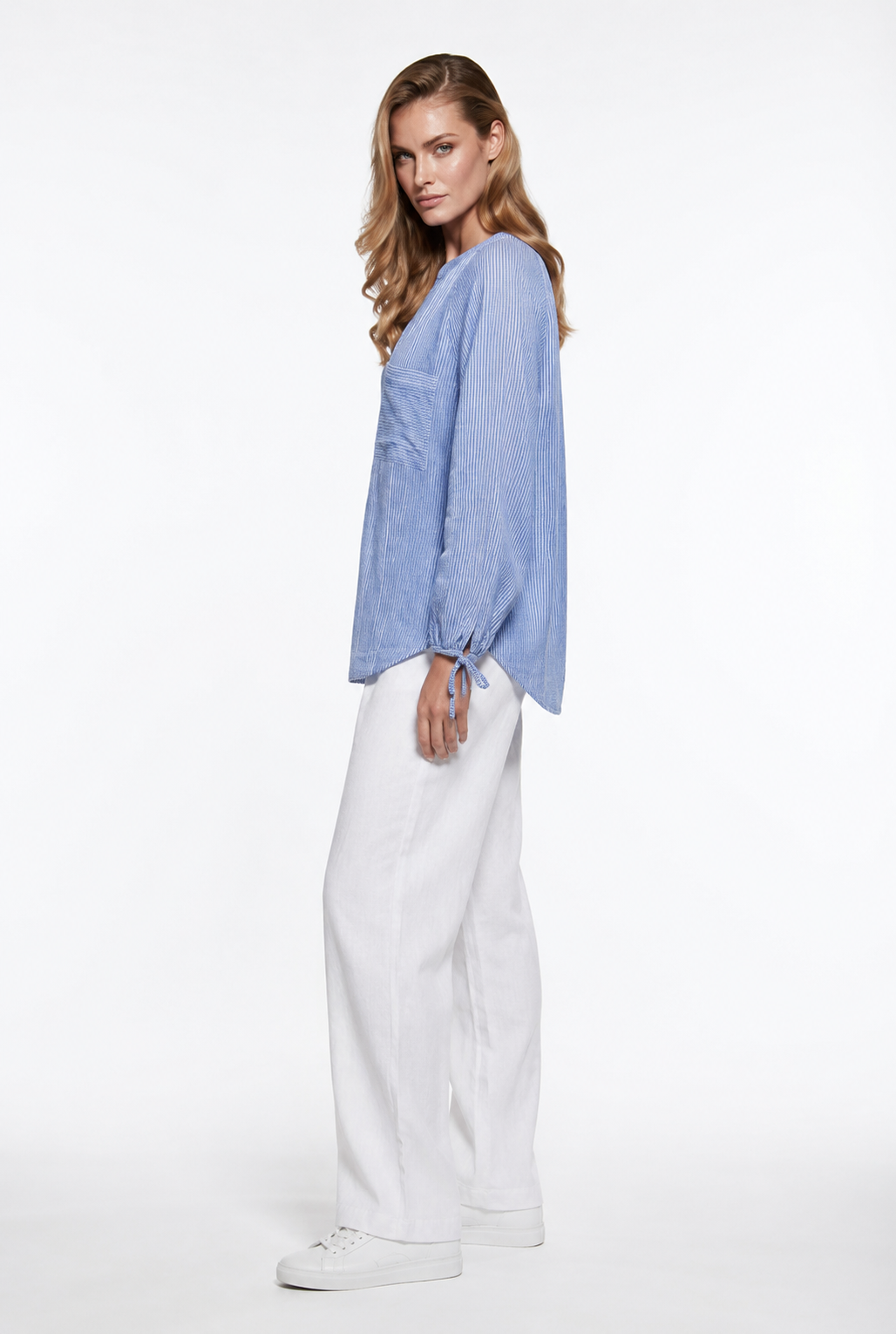 Blue Pinstripe relaxed shirt
