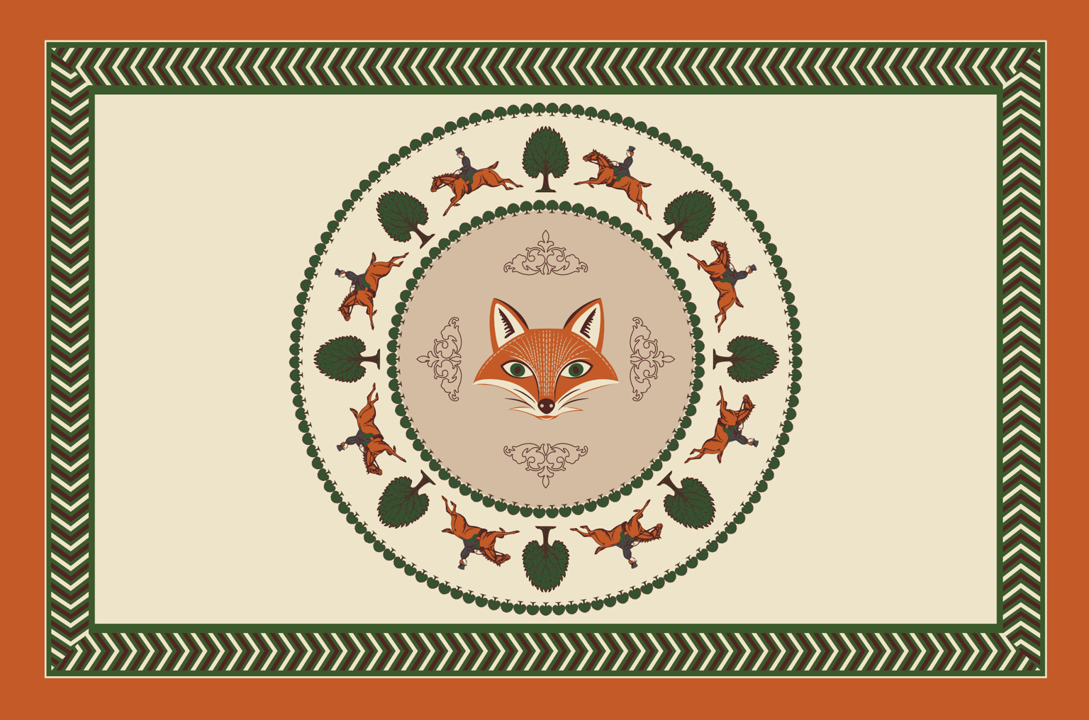 Fox Medallion Tablecloth