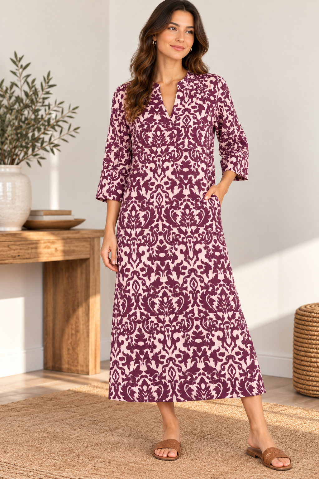 Ikat Kaftan dress