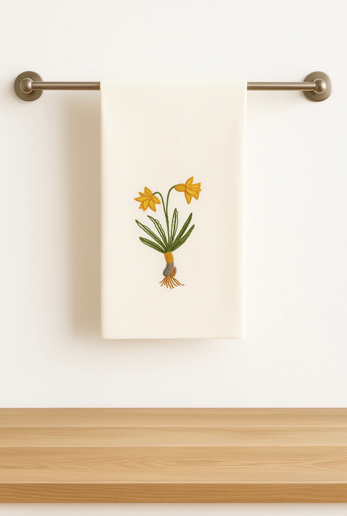 Floral Embroidery Napkin Daffodils