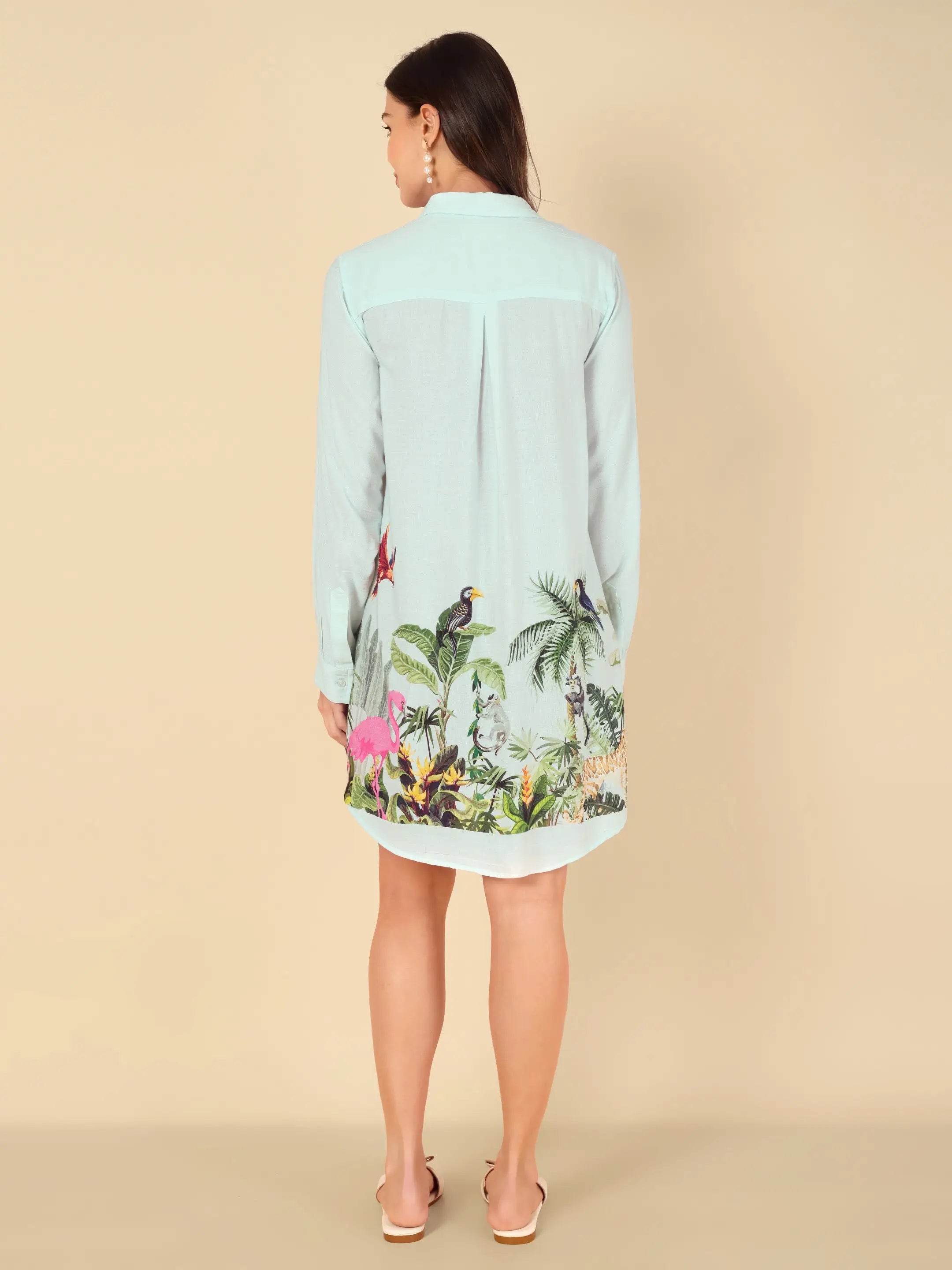Mint Flamingo Shirt Tunic