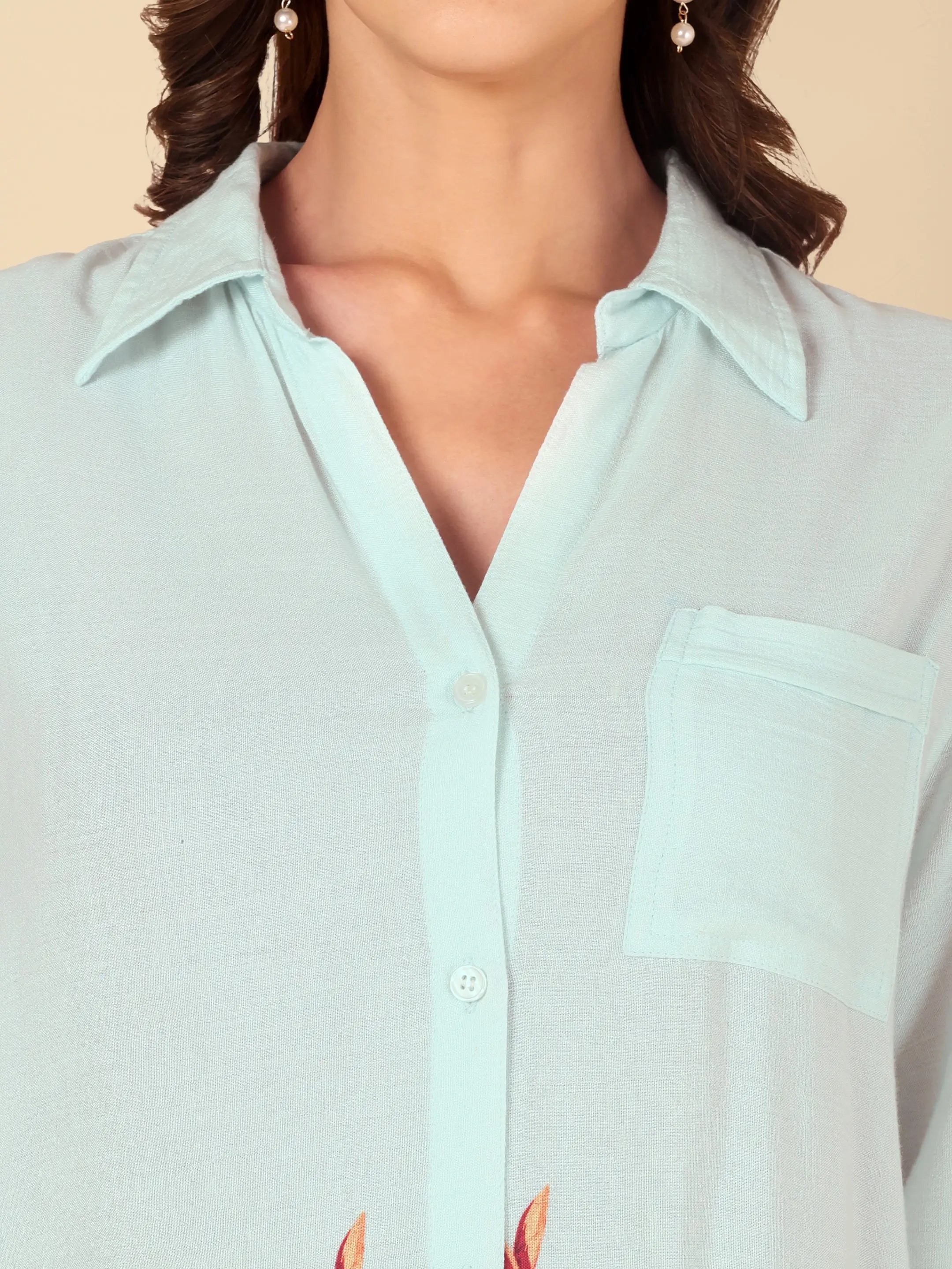 Mint Flamingo Shirt Tunic