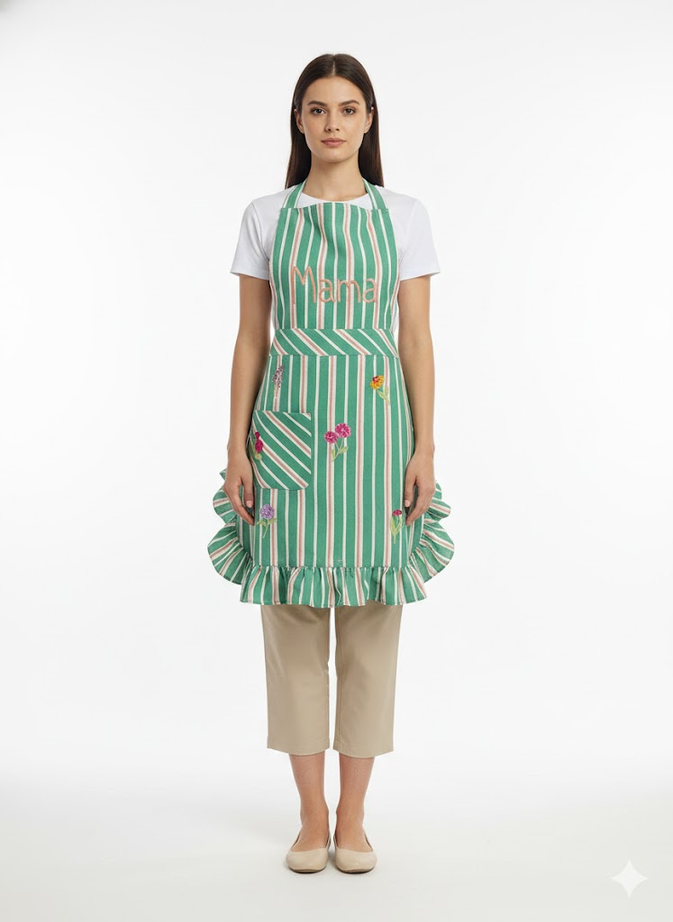 STRIPE PRINTED  ADULT APRON