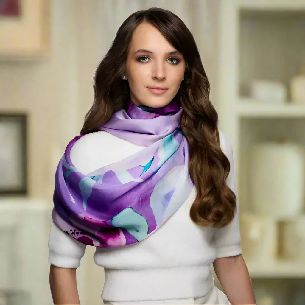 Royal Plum Floritale Scarf