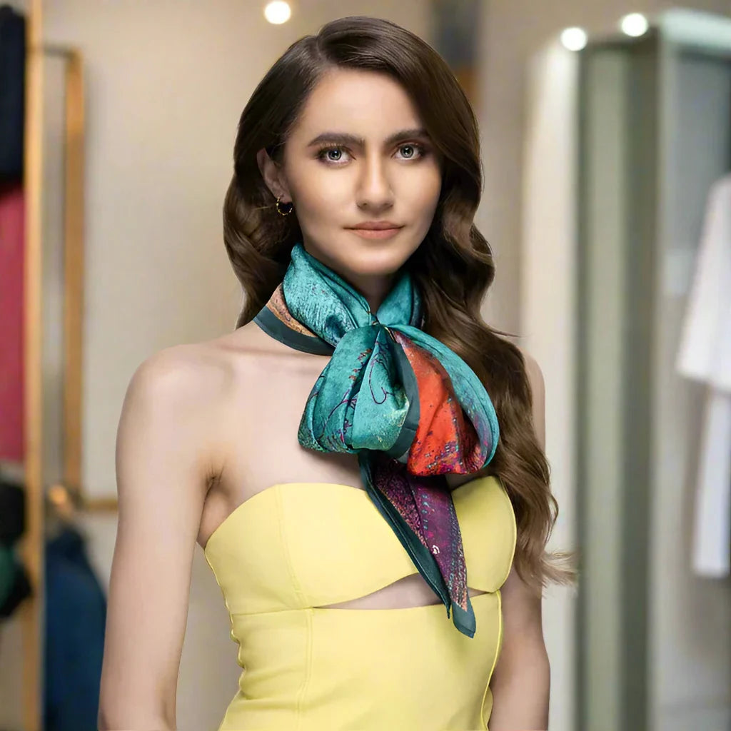 Silk Road Trail Ikat Teal Scarf