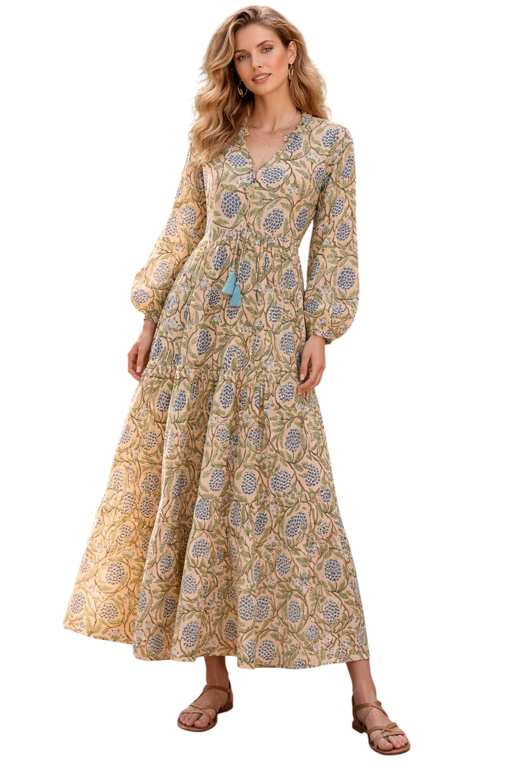 Grapewine Cotton Maxi Dress